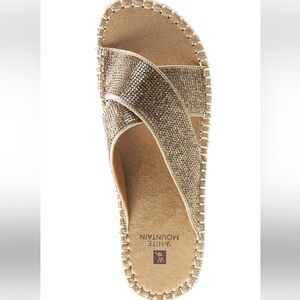 WHITE MOUNTAIN Shoes KIMBERLY Women's Sandal Sand Glitter 8 BRAND NEW IN BOX